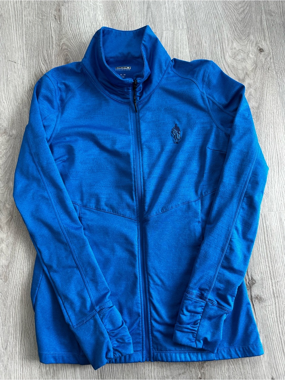 OGIO Endurance Sonar Full-Zip Athletic Jacket Blue Medium Fleece Glove Rouching